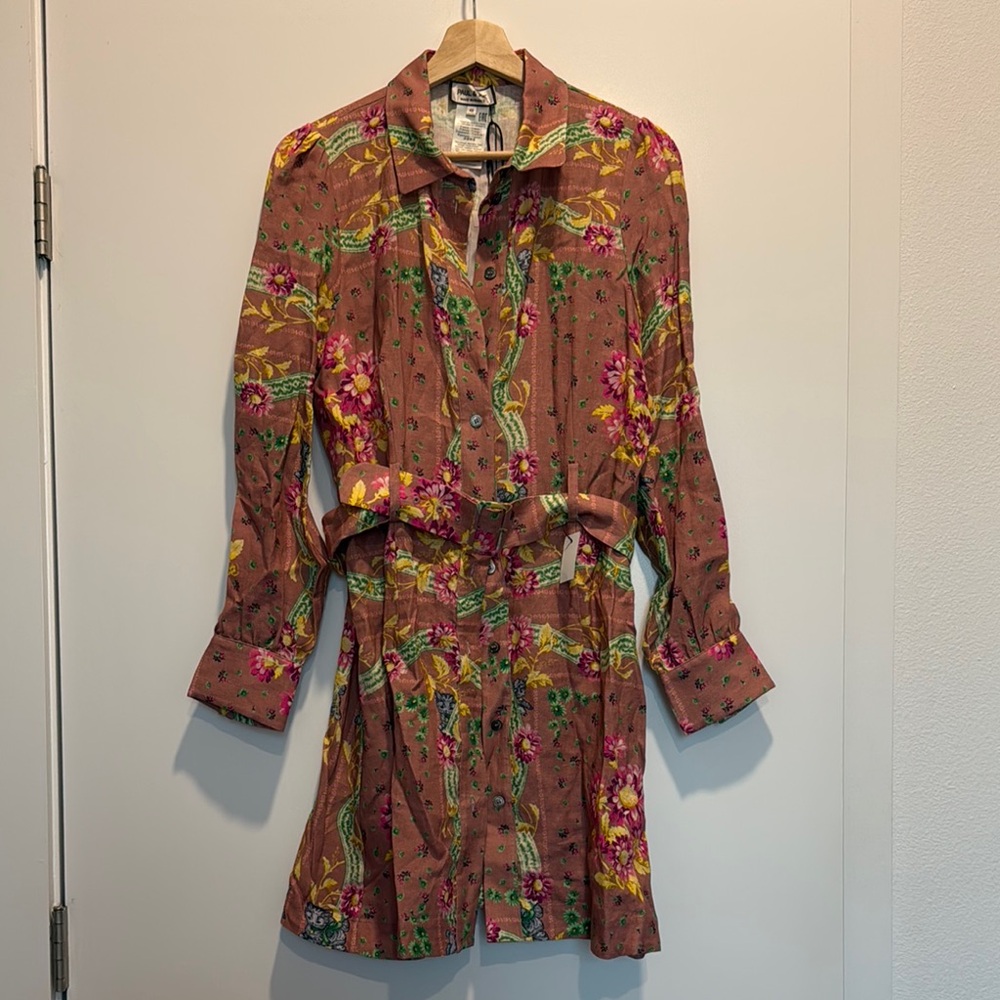 Paul & Joe NWT Floral Button-Up Dress with Belt